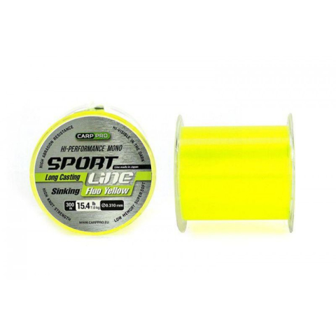 Fire Monofilament Crap - Carp Pro - Fir Monofilament Sport Line Fluo Yellow 0,265mm / 300m / 5,1kg