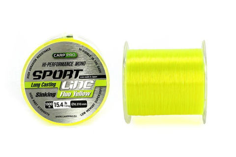 Fire Monofilament Crap - Carp Pro - Fir Monofilament Sport Line Fluo Yellow 0,310mm / 1000m / 7kg