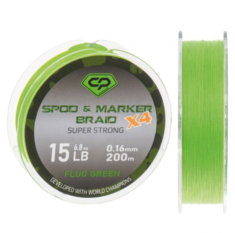 Fire Leadcore&Textil - Carp Pro - Fir Textil Diamond Spod & Marker Braid X4 Fluo Green 200m / 0,16mm / 15lb