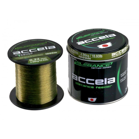 Fire Feeder - Elegance Method - Fir Monofilament Accela Distance Feeder Olive, 0,25mm / 1000m