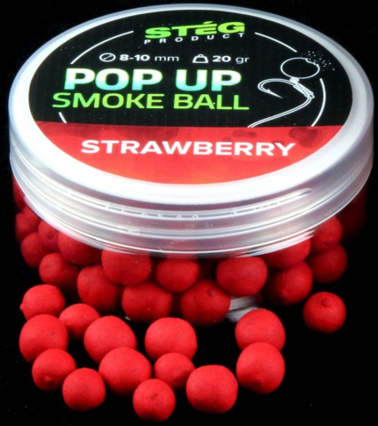 Pop-up - Steg - Pop Up Smoke Ball - Strawberry 8mm, 10mm, 20g