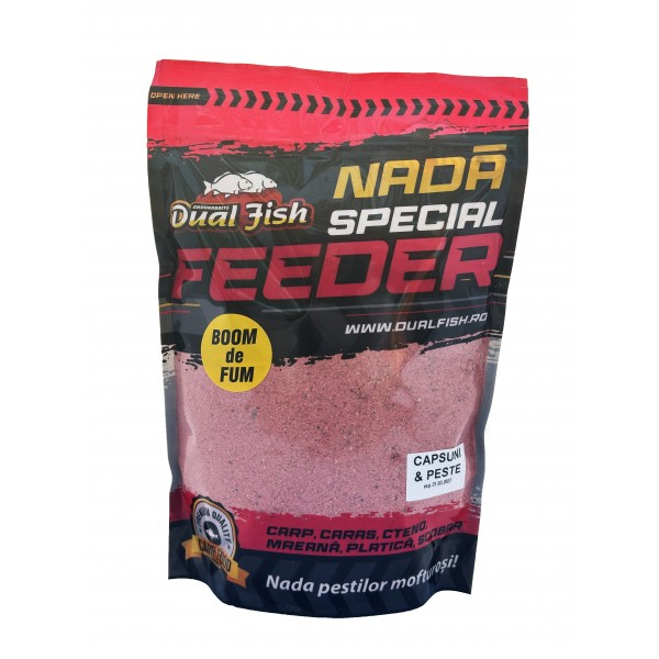 Boom de Fum Feeder Căpșună & Pește – 1kg Dual Fish [1]
