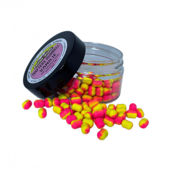 Dumbell Vanilie 8mm Roz-Galben Dual Fish [1]