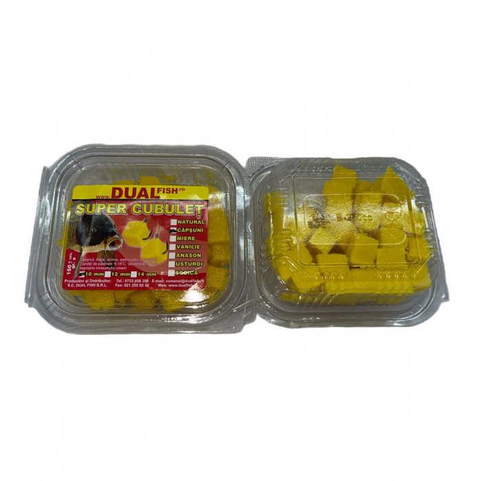 Mămăligă Cubuleț Căpșună 10mm – Momeală dulce pentru caras [1]