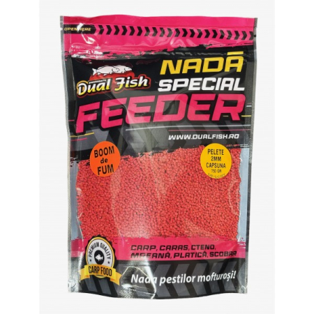 Produse - Pelete Boom Fum 2mm Căpșună 750g Dual Fish