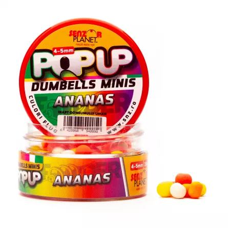 Produse - Pop-Up Dumbells Minis Ananas 4-5mm – Finete și Vizibilitate