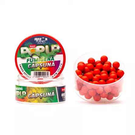 Produse - Pop-Up Fumigenă Căpșună 6mm – Momeală Vizuală și Aromată