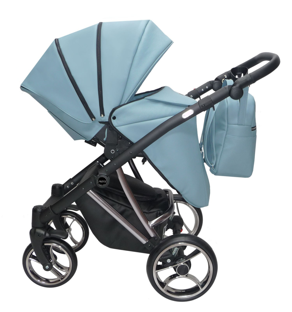 Cărucior 4 în 1 Sojan Agix Extra Bleu cu Cadru Negru [2]