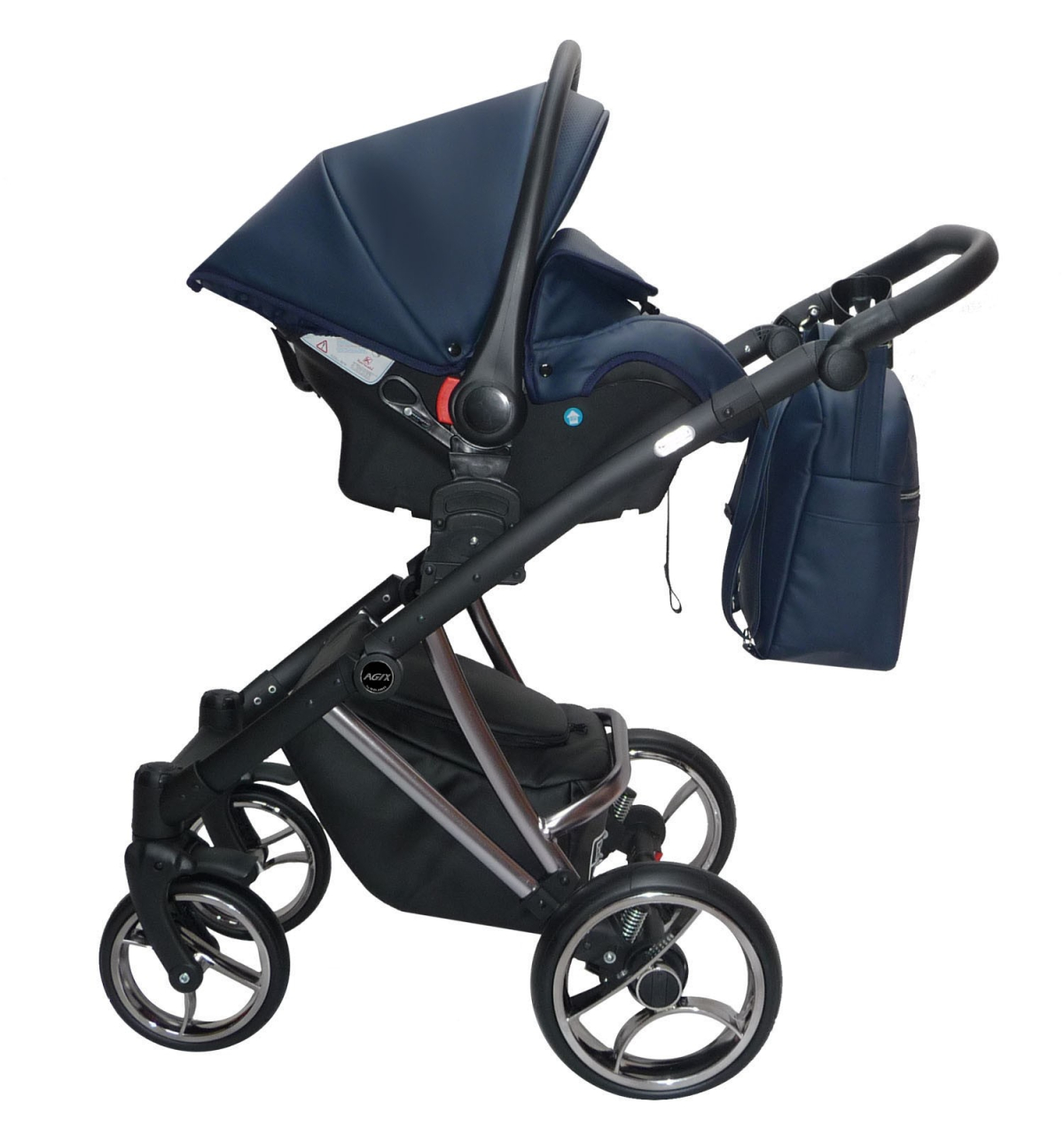 Cărucior 4 în 1 Sojan Agix Extra Bleumarin cu Cadru Negru [3]