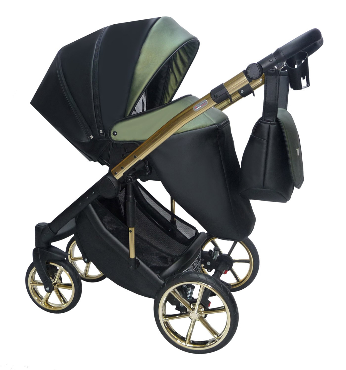 Cărucior 4 în 1 Sojan Xsara Standard Verde Olive cu Detalii Aurii [2]