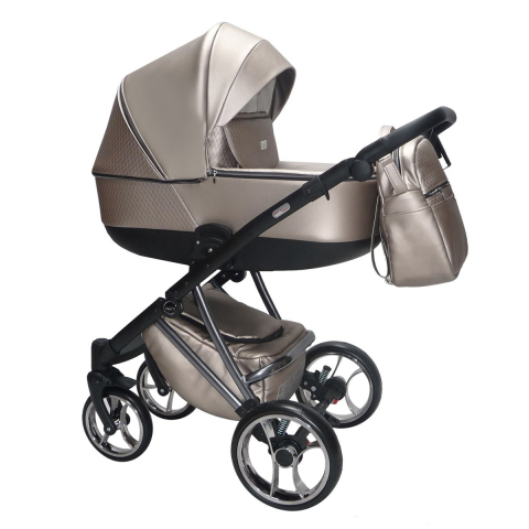 Cărucioare unisex - Cărucior 4 în 1 Sojan Agix Extra Bej Perlat cu Cadru Negru