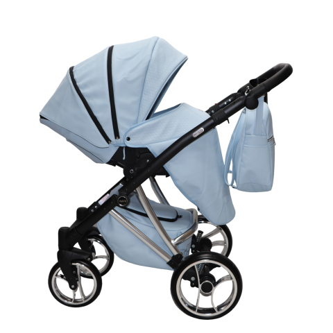 Cărucior 4 în 1 Sojan Agix Extra Bleu Pastel cu Cadru Negru [1]