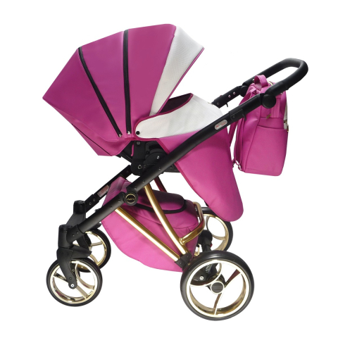 Cărucior 4 în 1 Sojan Agix Extra Fucsia cu Detalii Aurii [1]