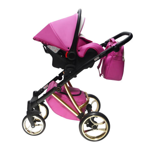 Cărucior 4 în 1 Sojan Agix Extra Fucsia cu Detalii Aurii [2]