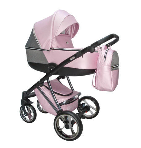 Cărucioare Extra - Cărucior 4 în 1 Sojan Agix Extra Roz Pal cu Cadru Negru