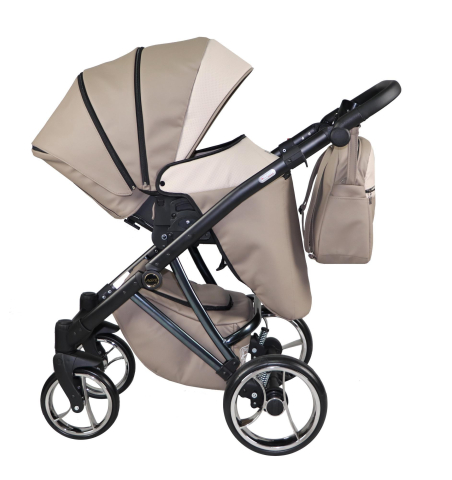 Cărucior 4 în 1 Sojan Agix Extra Taupe cu Cadru Negru [1]