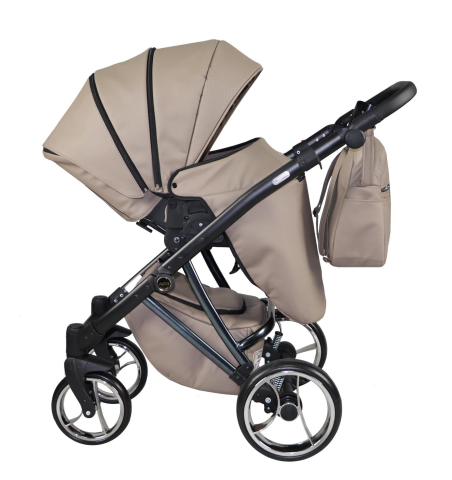 Cărucior 4 în 1 Sojan Agix Extra Taupe Închis cu Cadru Negru [1]