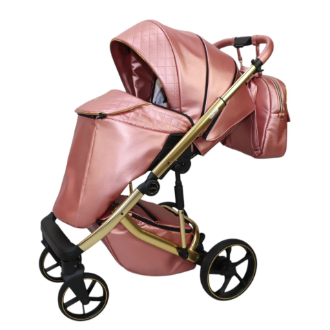 Cărucior 4 în 1 Sojan Citax Exclusive Roz Rose Gold cu Detalii Aurii [3]