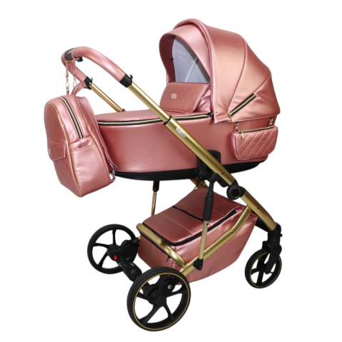 Cărucior 4 în 1 Sojan Citax Exclusive Roz Rose Gold cu Detalii Aurii [1]