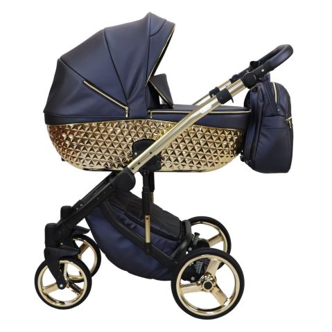 Cărucioare Extra - Cărucior 4 în 1 Sojan Happy Extra Bleumarin cu Detalii Aurii