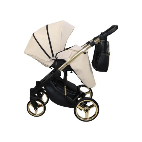 Cărucior 4 în 1 Sojan Happy Extra Crem și Negru cu Detalii Aurii [2]