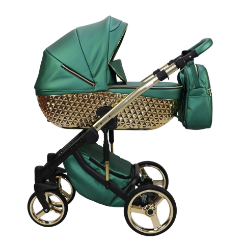Cărucioare Extra - Cărucior 4 în 1 Sojan Happy Extra Verde Smarald cu Detalii Aurii