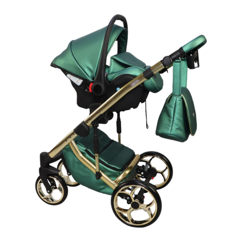 Cărucior 4 în 1 Sojan Xsara Exclusive Verde Smarald cu Detalii Aurii [5]