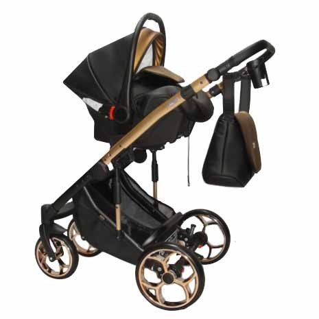 Cărucior 4 în 1 Sojan Xsara Standard Caramel cu Detalii Rose Gold [1]