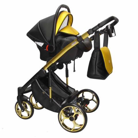Cărucior 4 în 1 Sojan Xsara Standard Galben Auriu cu Detalii Aurii [2]