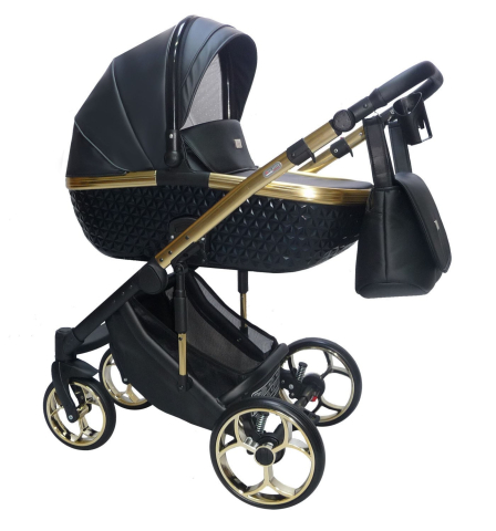 Cărucioare unisex - Cărucior 4 în 1 Sojan Xsara Standard Gri Antracit cu Detalii Aurii