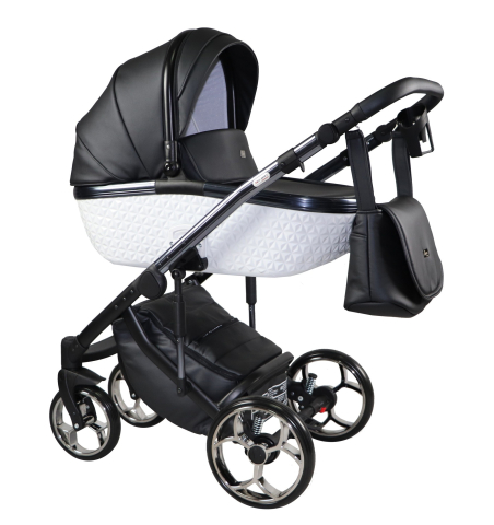 Cărucioare 4 în 1 - Cărucior 4 în 1 Sojan Xsara Standard Negru și Alb cu Cadru Negru