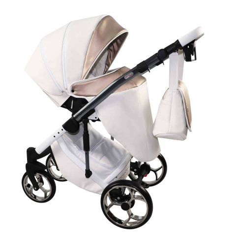 Cărucior 4 în 1 Sojan Xsara Standard Taupe și Alb cu Cadru Negru [1]