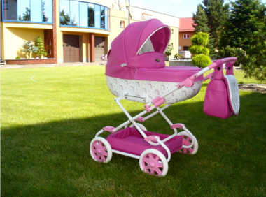 Cărucior pentru Păpuși Sojan Lala Turcoaz cu Imprimeu Floral [18]