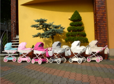 Cărucior pentru Păpuși Sojan Lala Turcoaz cu Imprimeu Floral [17]