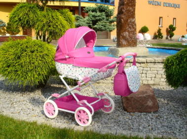Cărucior pentru Păpuși Sojan Lala Turcoaz cu Imprimeu Floral [16]