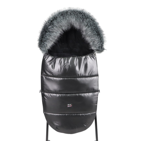 Accesorii pentru cărucior - Sac de Iarnă pentru Cărucior Sojan Dream Negru cu Blăniță Gri