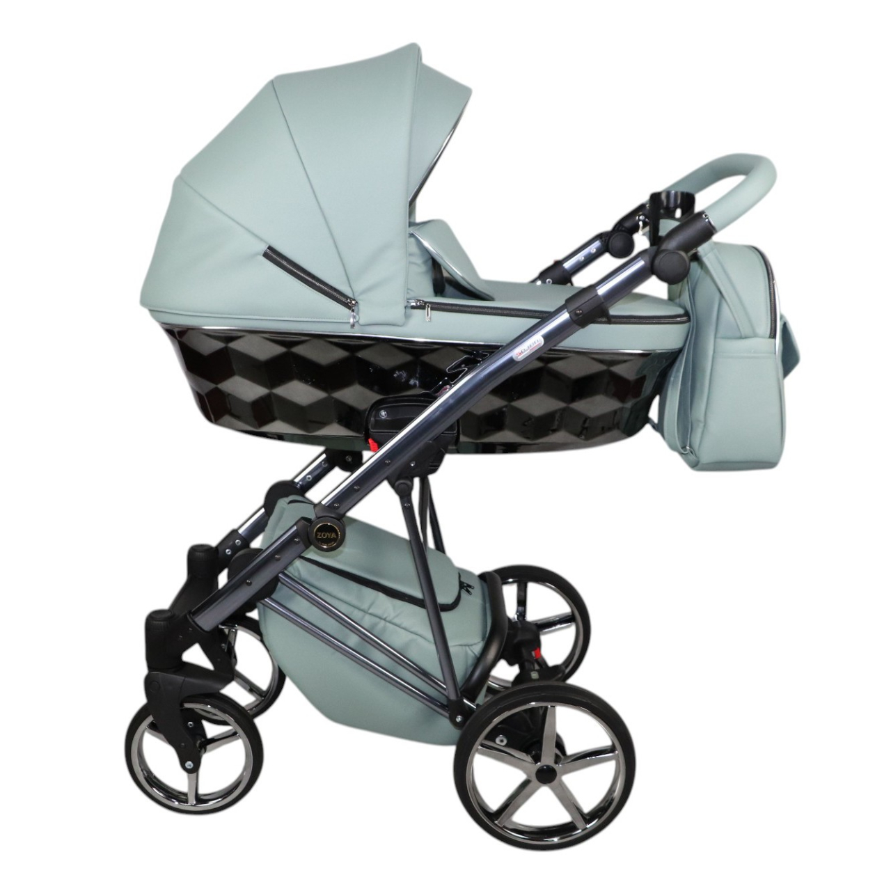 Dimensiuni Cărucior 4 în 1 Sojan Zoya Exclusive Verde Mentă cu Cadru Negru