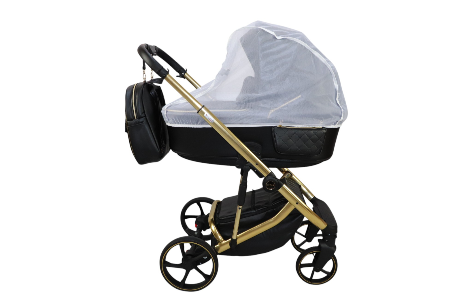 Cărucior 4 în 1 Sojan Citax Exclusive Roz Rose Gold cu Detalii Aurii [8]