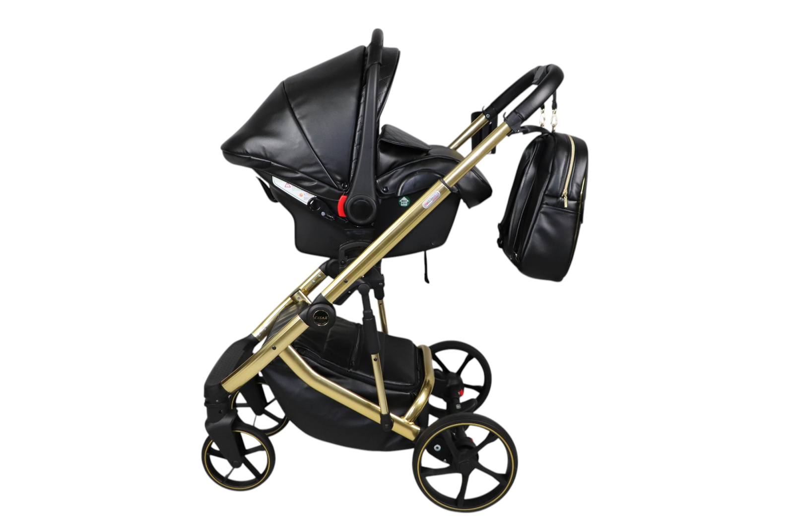 Cărucior 4 în 1 Sojan Citax Exclusive Roz Rose Gold cu Detalii Aurii [11]