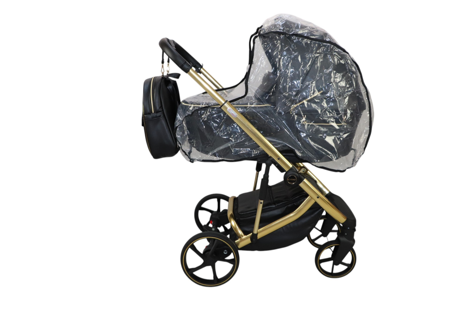 Cărucior 4 în 1 Sojan Citax Exclusive Roz Rose Gold cu Detalii Aurii [9]