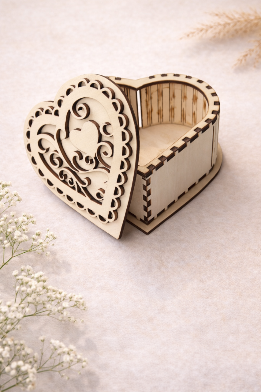 Cutie cu capac inimă din lemn [2]