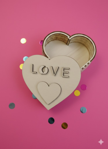 Cadouri Personalizate - Cutie „Love” lemn natur