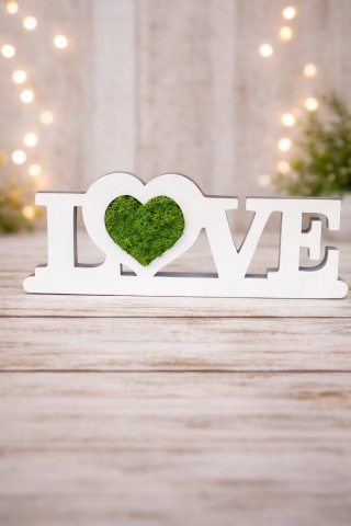 Cadouri Personalizate - Decorațiune LOVE cu licheni