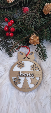 Decorațiuni Crăciun - Glob auriu cu nume