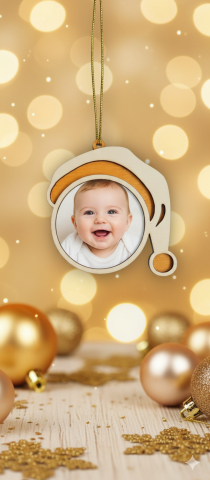 Decorațiuni Crăciun - Glob „Căciulă” cu poză