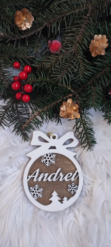 Decorațiuni Crăciun - Glob „Fulgi” cu nume