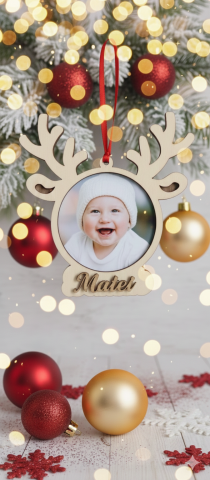 Decorațiuni Crăciun - Glob „Ren” cu poză