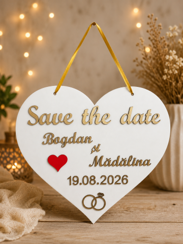 Evenimente & Nunți - Placa "Save the date"