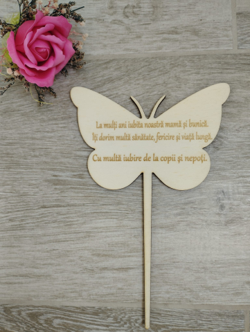 Topper „Fluture” - Topper „Fluture” din lemn