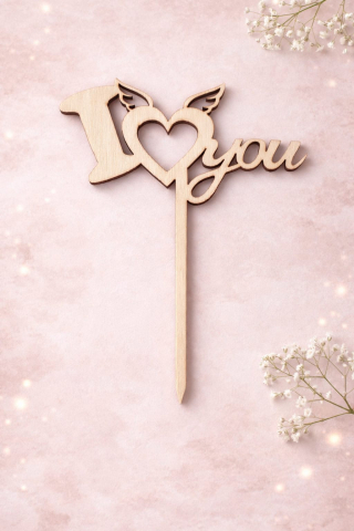 Cadouri Personalizate - Topper „I LOVE YOU” natur